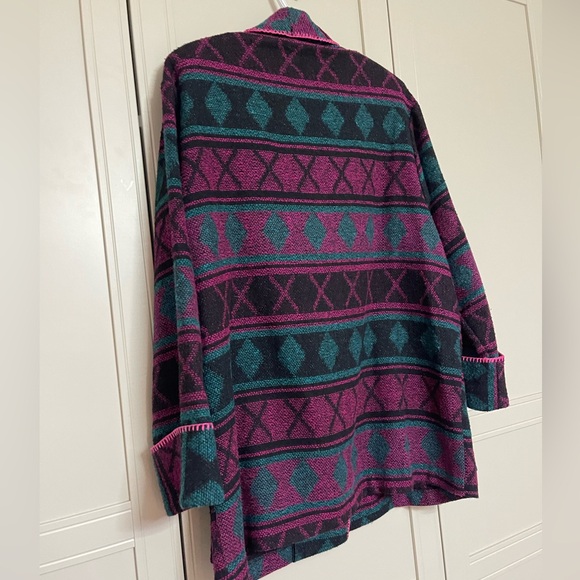 Vintage 1980’s Laura Michelle Bold Southwestern Geometric Knit Jacket - Picture 10 of 11
